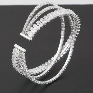 Triple Crystal Laced Cuff Bracelet